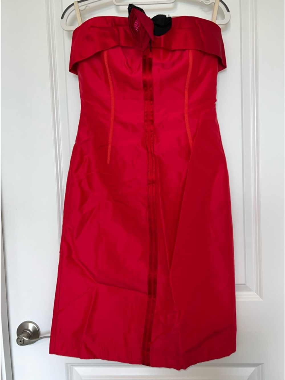REDUX Charles Chang Lima Red Strapless Cocktail Dress $1895 originally sz.6/ 40